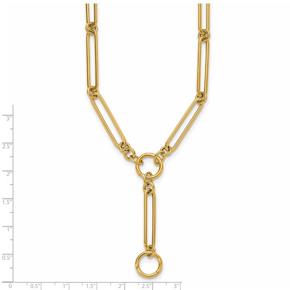 Herco 14K Polished Fancy Elongated Link Lariat 18 Inch Necklace