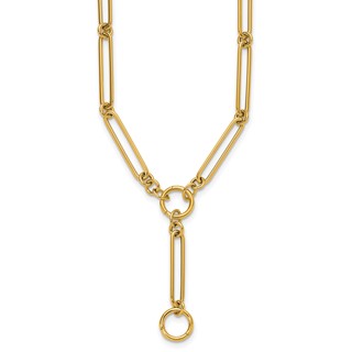 Herco 14K Polished Fancy Elongated Link Lariat 18 Inch Necklace