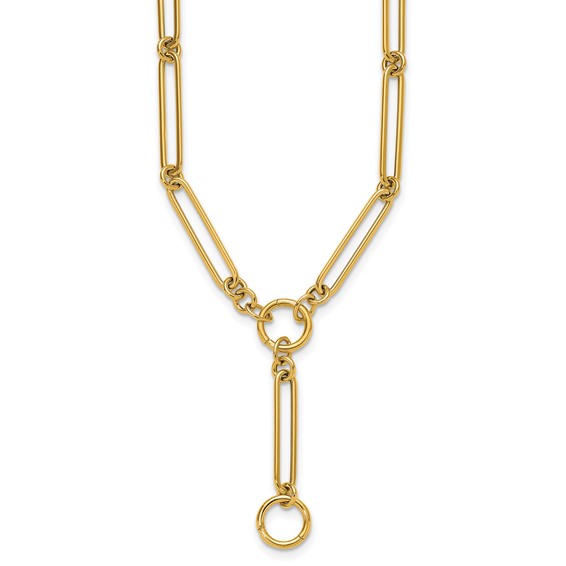 Herco 14K Polished Fancy Elongated Link Lariat 18 Inch Necklace
