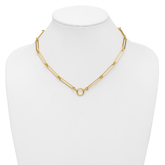 Herco 14K Polished Fancy Elongated Link 18 Inch Necklace