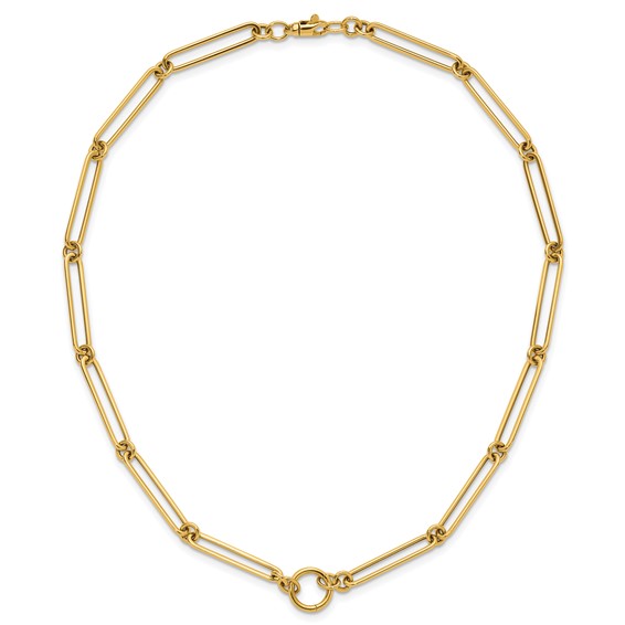 Herco 14K Polished Fancy Elongated Link 18 Inch Necklace
