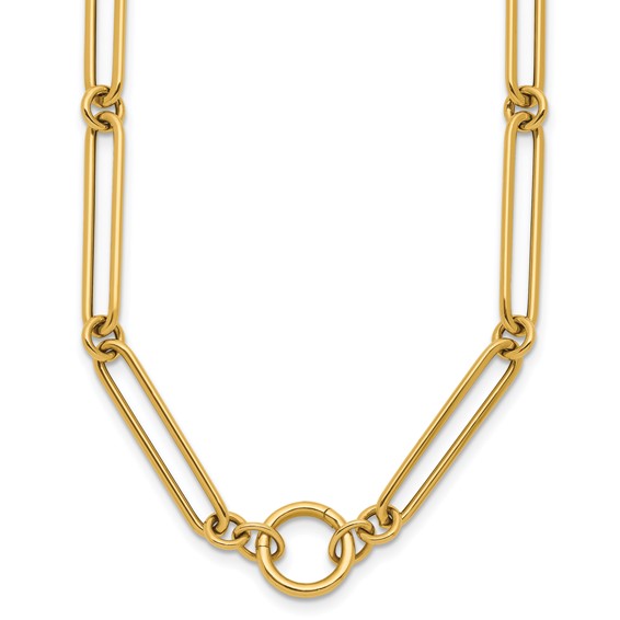 Herco 14K Polished Fancy Elongated Link 18 Inch Necklace