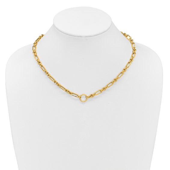 Herco 14K Polished Knife Edge Fancy Link 18.5 Inch Necklace