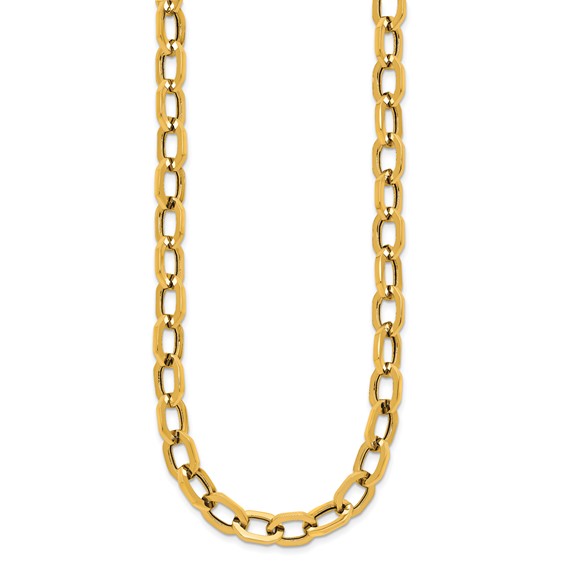 Herco 14K Polished Hexagonal Oval Link 18.25 Inch Necklace