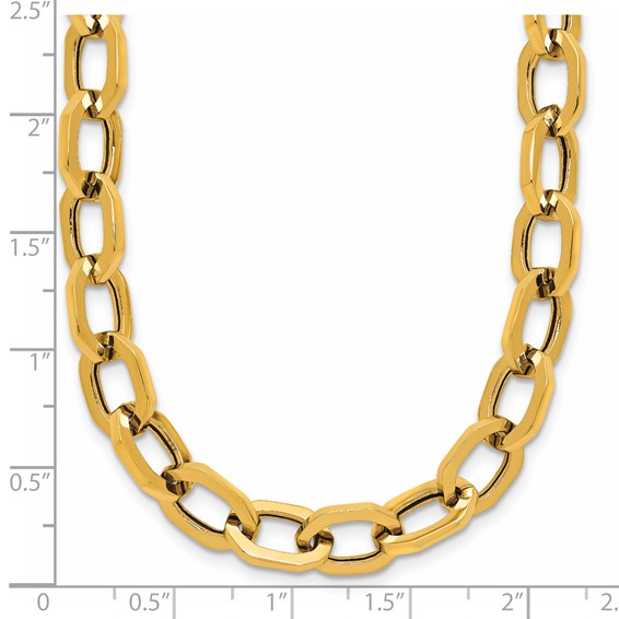 Herco 14K Polished Hexagonal Oval Link 18.25 Inch Necklace