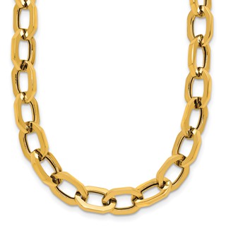 Herco 14K Polished Hexagonal Oval Link 18.25 Inch Necklace