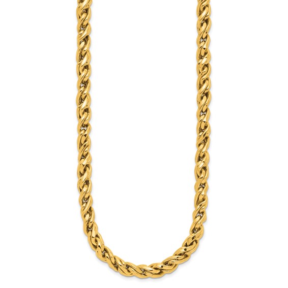 Herco 14K Polished Fancy 6.4mm Curved Link 18 Inch Necklace