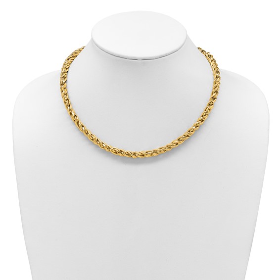 Herco 14K Polished Fancy 6.4mm Curved Link 18 Inch Necklace