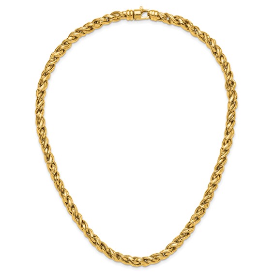 Herco 14K Polished Fancy 6.4mm Curved Link 18 Inch Necklace