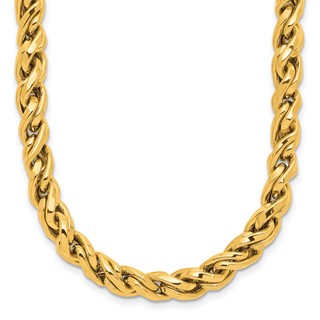 Herco 14K Polished Fancy 6.4mm Curved Link 18 Inch Necklace