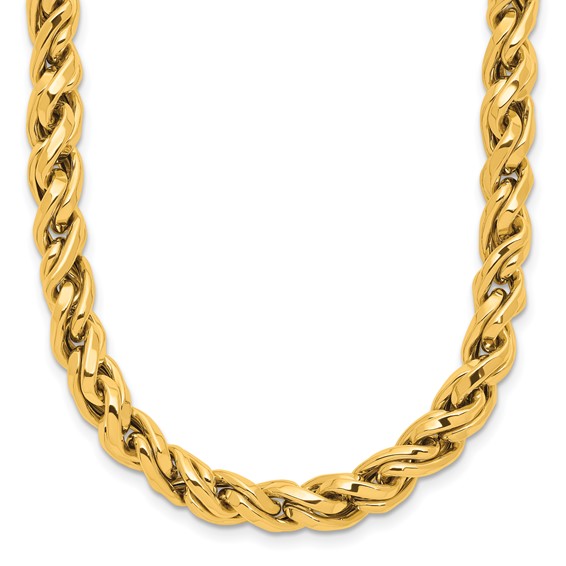 Herco 14K Polished Fancy 6.4mm Curved Link 18 Inch Necklace