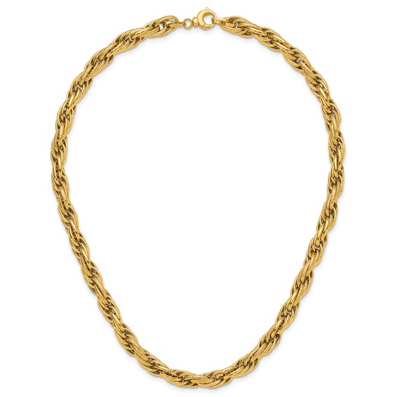 Herco 14K Polished/Textured 7.5mm Rope Chain 17.75in Necklace
