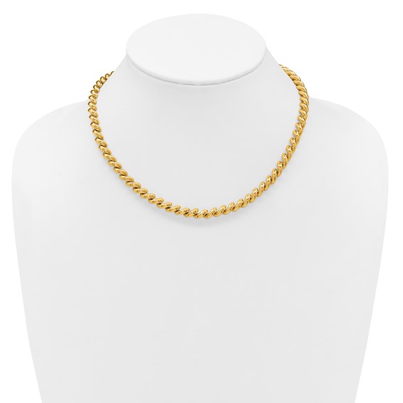 Herco 14K Polished Fancy 6.0mm Link 17 Inch Necklace