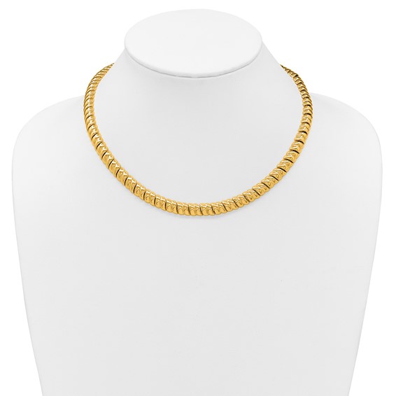 Herco 18K Polished Fancy 8.0mm Link 17 Inch Necklace