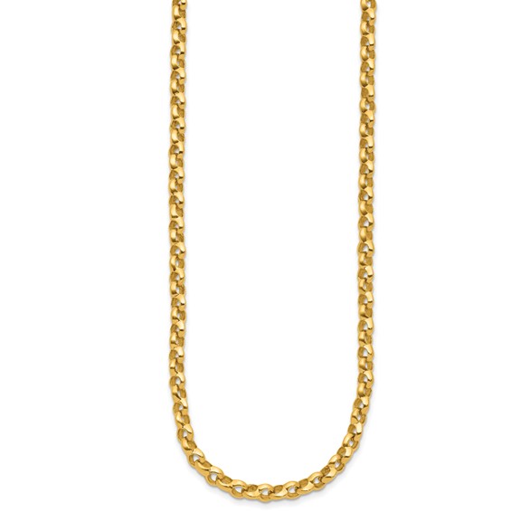 Herco 14K Polished Solid Fancy 5.0mm Round Link 18 Inch Necklace