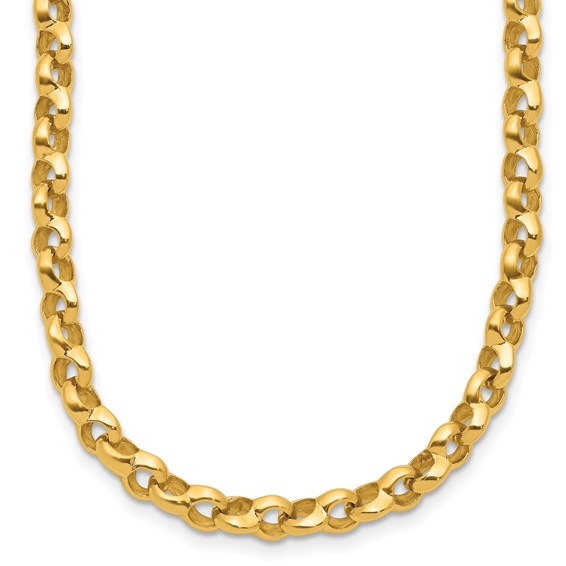 Herco 14K Polished Solid Fancy 5.0mm Round Link 18 Inch Necklace