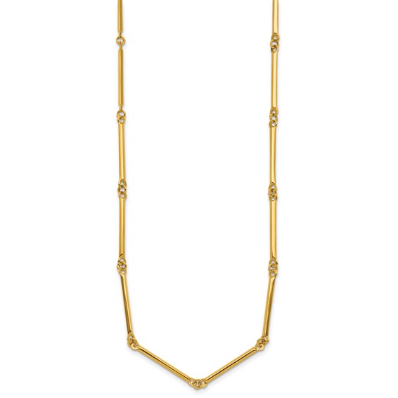 Herco 14K Polished Bar and Circle Link 17.5in w/ .5in Ext Necklace
