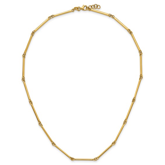 Herco 14K Polished Bar and Circle Link 17.5in w/ .5in Ext Necklace