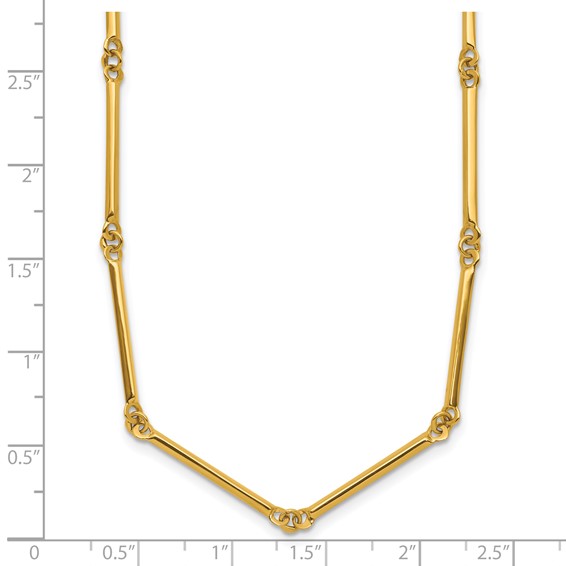 Herco 14K Polished Bar and Circle Link 17.5in w/ .5in Ext Necklace