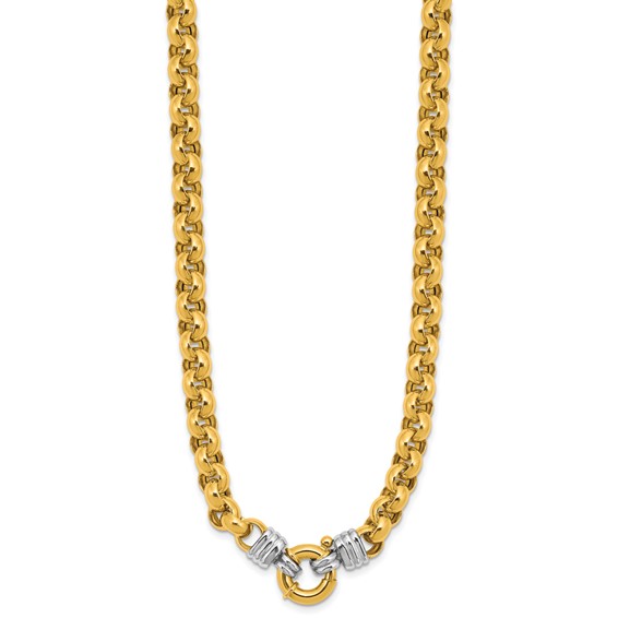 Herco 18K Two-tone Polished 7.0mm Rolo Link 18 Inch Necklace