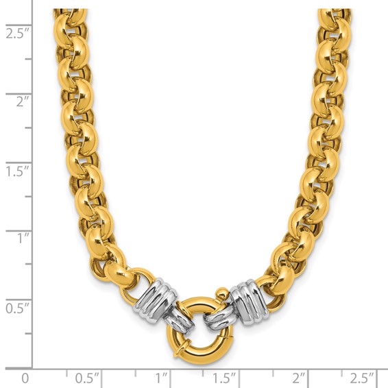 Herco 18K Two-tone Polished 7.0mm Rolo Link 18 Inch Necklace
