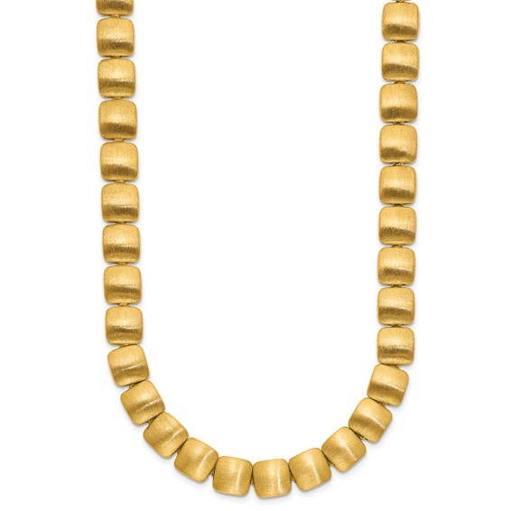 Herco 14K Polished and Brushed Reversible Square Link Necklace