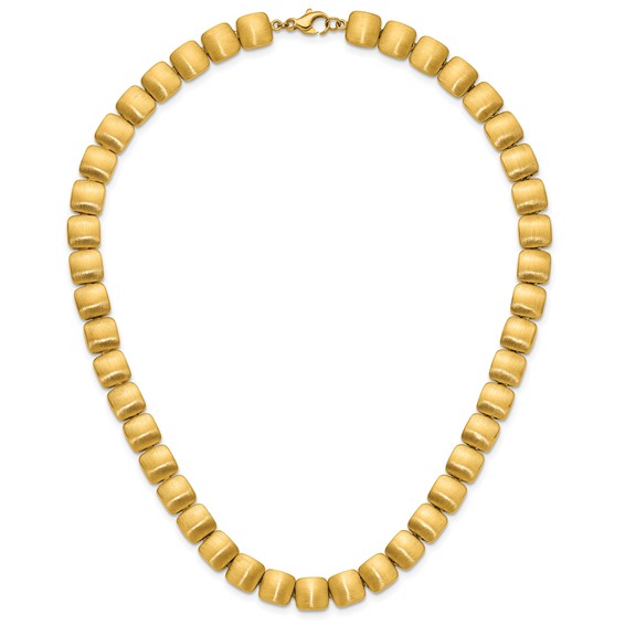 Herco 14K Polished and Brushed Reversible Square Link Necklace
