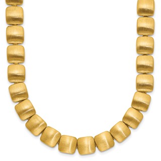 Herco 14K Polished and Brushed Reversible Square Link Necklace
