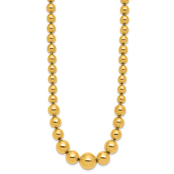 Herco 14K Polished Graduated Beaded 17.25 Inch Necklace