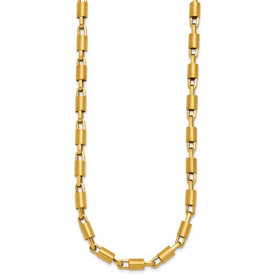 Herco 14K Polished and Brushed 5.0mm Tube Link 18 Inch Necklace