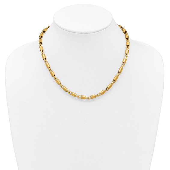 Herco 14K Polished and Brushed 5.0mm Tube Link 18 Inch Necklace