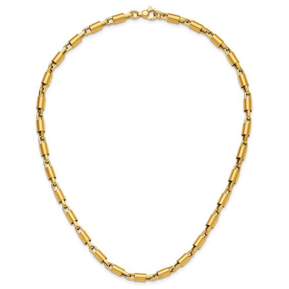 Herco 14K Polished and Brushed 5.0mm Tube Link 18 Inch Necklace