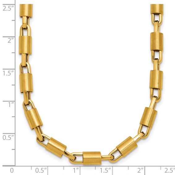 Herco 14K Polished and Brushed 5.0mm Tube Link 18 Inch Necklace