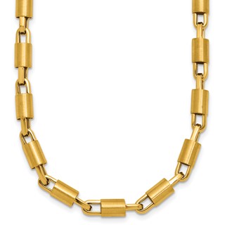 Herco 14K Polished and Brushed 5.0mm Tube Link 18 Inch Necklace