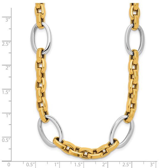Herco 14K Two-tone Polished Mixed Oval Link 18 Inch Necklace