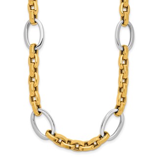 Herco 14K Two-tone Polished Mixed Oval Link 18 Inch Necklace