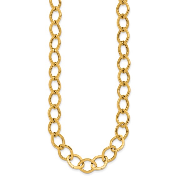 Herco 18K Polished 10.75mm Navette Link 18 Inch Necklace