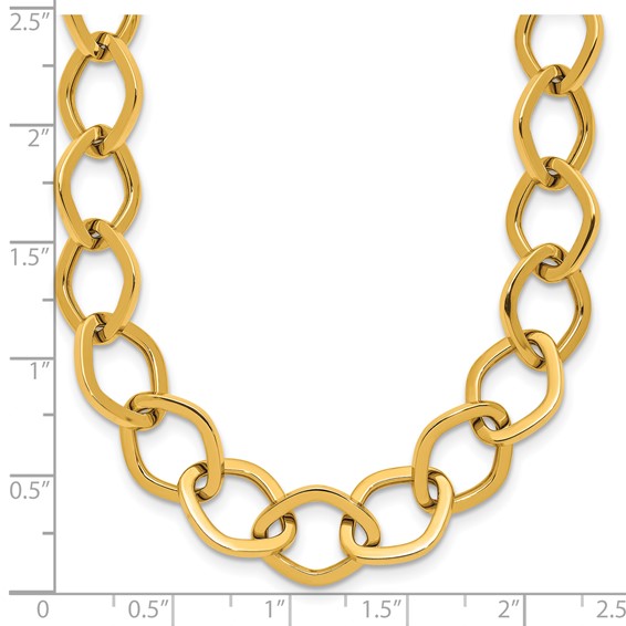 Herco 18K Polished 10.75mm Navette Link 18 Inch Necklace