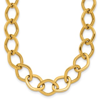 Herco 18K Polished 10.75mm Navette Link 18 Inch Necklace