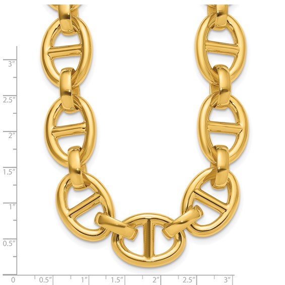 Herco 14K Polished 18.7mm Anchor Link 16 Inch Necklace