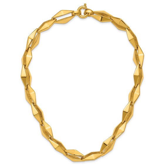 Herco 14K Polished Pointed Navette Link 18 Inch Necklace