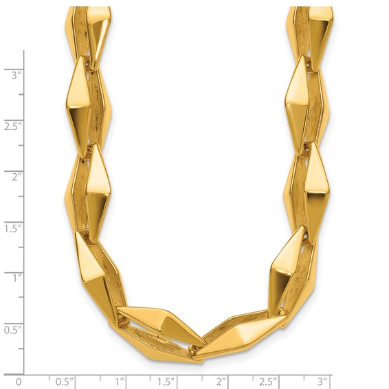 Herco 14K Polished Pointed Navette Link 18 Inch Necklace