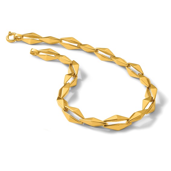 Herco 14K Polished Pointed Navette Link 18 Inch Necklace