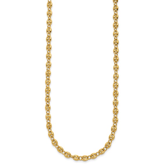 Herco 18K Polished 4.50mm Puffed Mariner Link 20 Inch Necklace