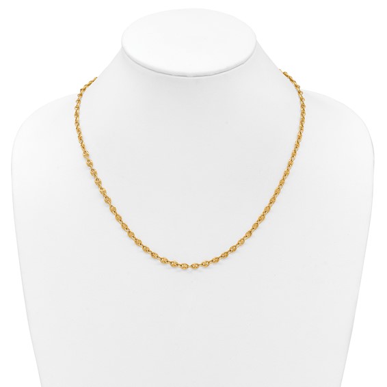 Herco 18K Polished 4.50mm Puffed Mariner Link 20 Inch Necklace