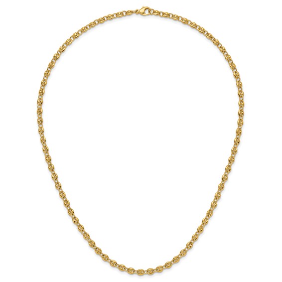 Herco 18K Polished 4.50mm Puffed Mariner Link 20 Inch Necklace