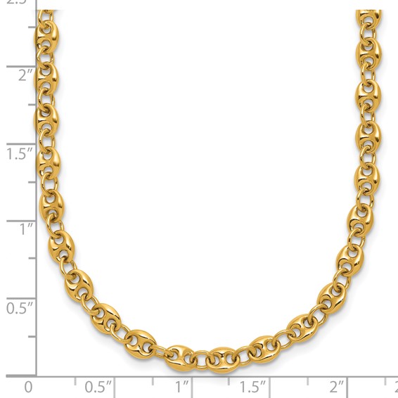 Herco 18K Polished 4.50mm Puffed Mariner Link 20 Inch Necklace