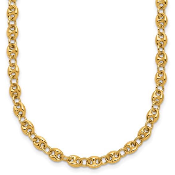 Herco 18K Polished 4.50mm Puffed Mariner Link 20 Inch Necklace
