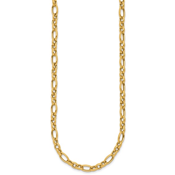 Herco 14K Polished Mixed Oval Link 18 Inch Push-in Clasp Necklace