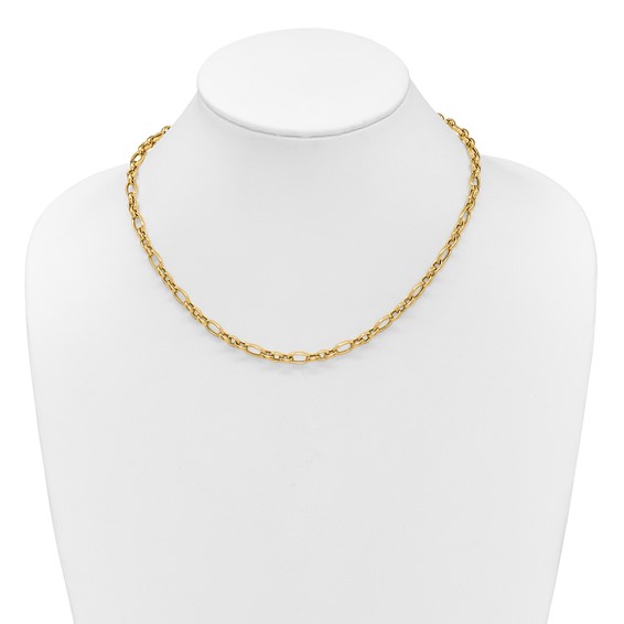 Herco 14K Polished Mixed Oval Link 18 Inch Push-in Clasp Necklace